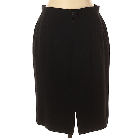 Calvin Klein Collection Black Wool Skirt Size 14 - Picture 2 of 2